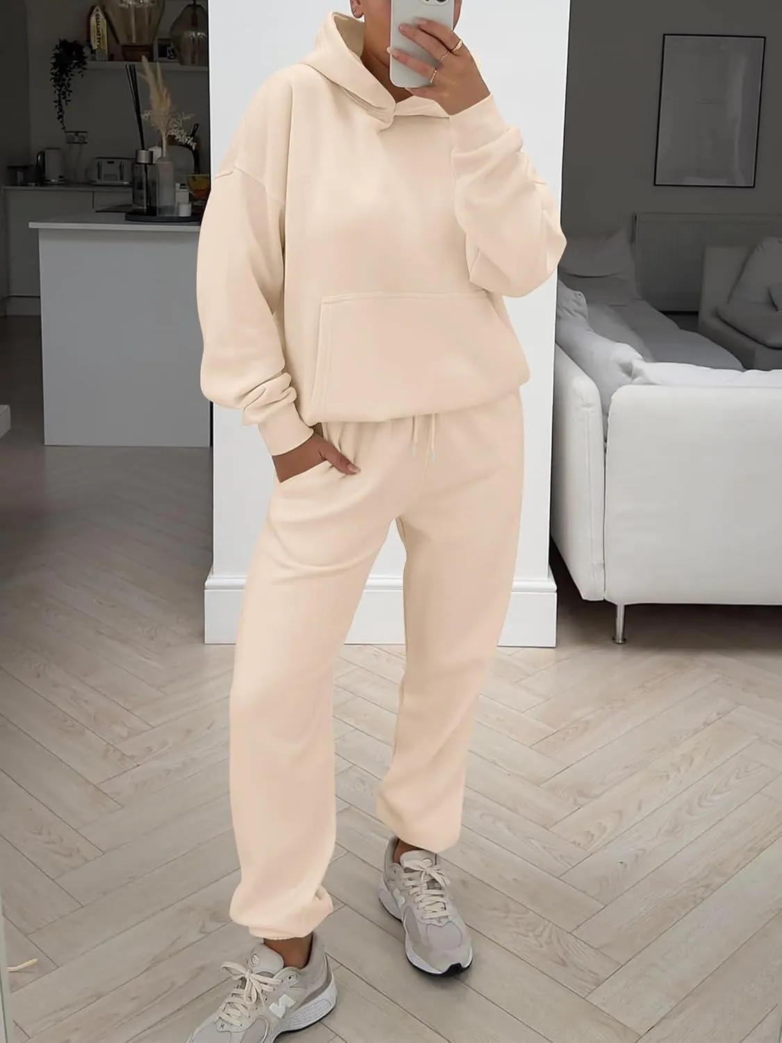 ANRABESS Womens 2 Piece Outfits Lounge Hoodie Oversized Sweatshirt Jogger Sweatpants Y2K Tracksuit Sweatsuit Set Fall Clothes