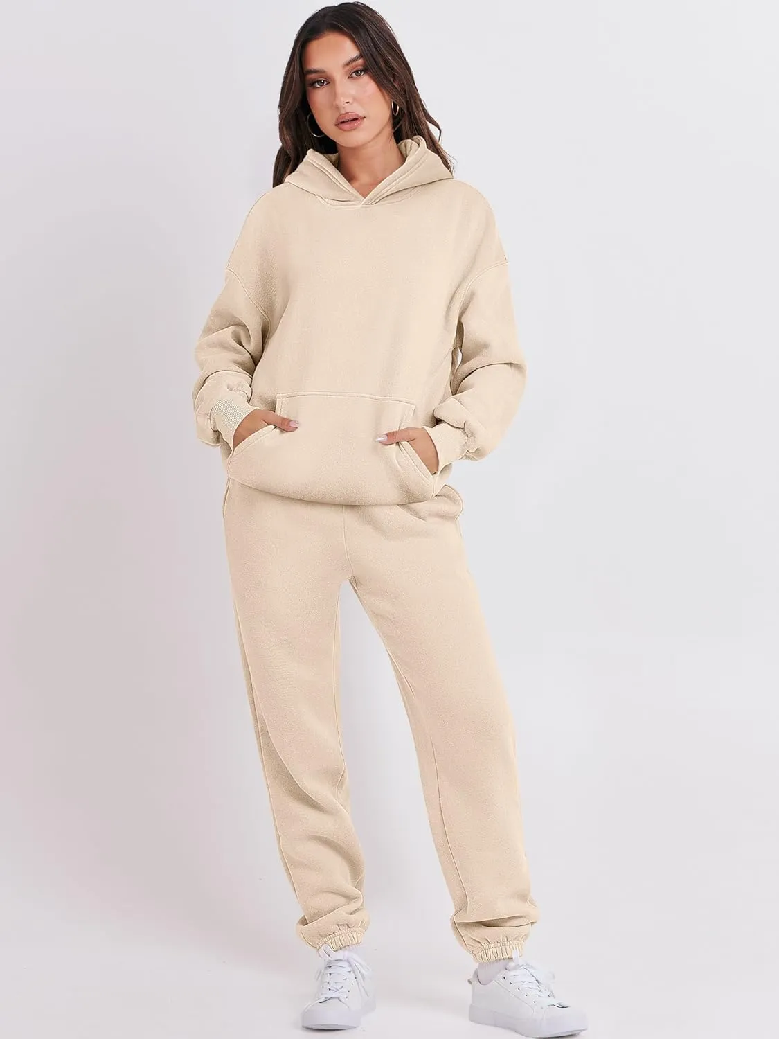 ANRABESS Womens 2 Piece Outfits Lounge Hoodie Oversized Sweatshirt Jogger Sweatpants Y2K Tracksuit Sweatsuit Set Fall Clothes