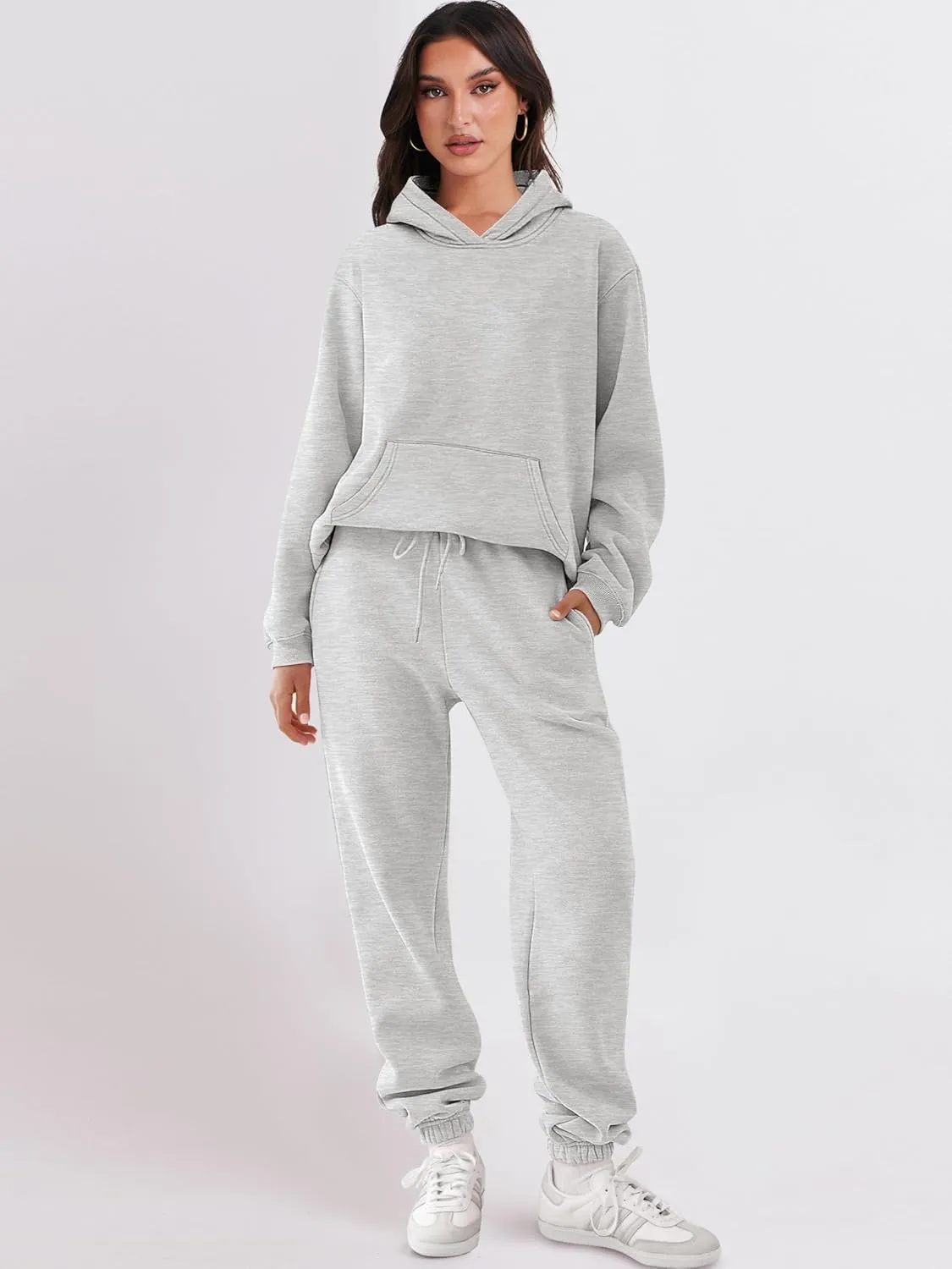 ANRABESS Womens 2 Piece Outfits Lounge Hoodie Oversized Sweatshirt Jogger Sweatpants Y2K Tracksuit Sweatsuit Set Fall Clothes