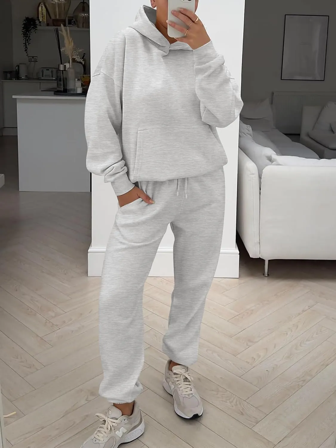 ANRABESS Womens 2 Piece Outfits Lounge Hoodie Oversized Sweatshirt Jogger Sweatpants Y2K Tracksuit Sweatsuit Set Fall Clothes