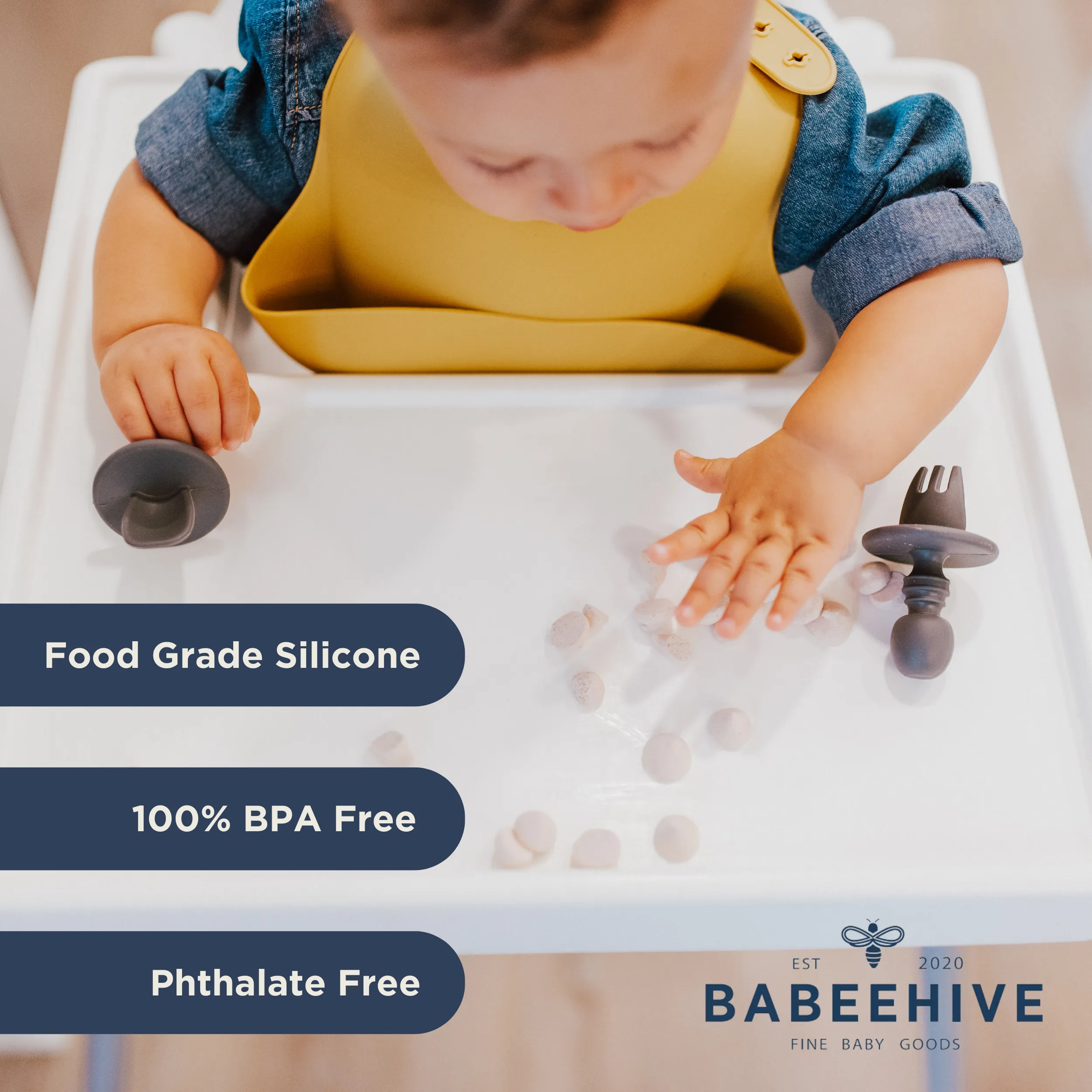 Babeehive Goods Charcoal Mini Spoon and Fork Set