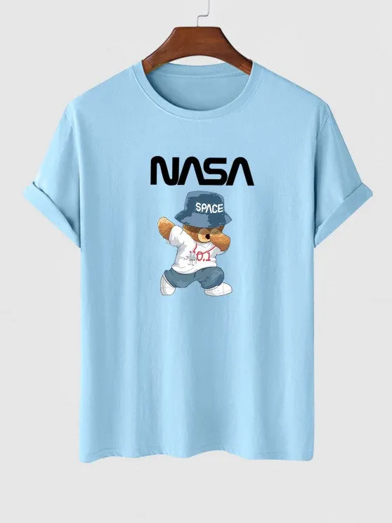Bear Graphic Pattern T Shirt And Shorts