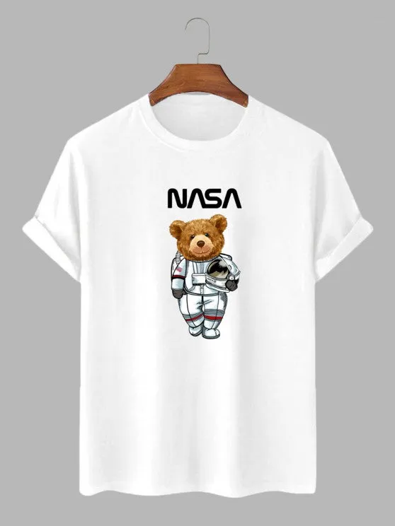 Bear Pattern T Shirt And Sweat Shorts