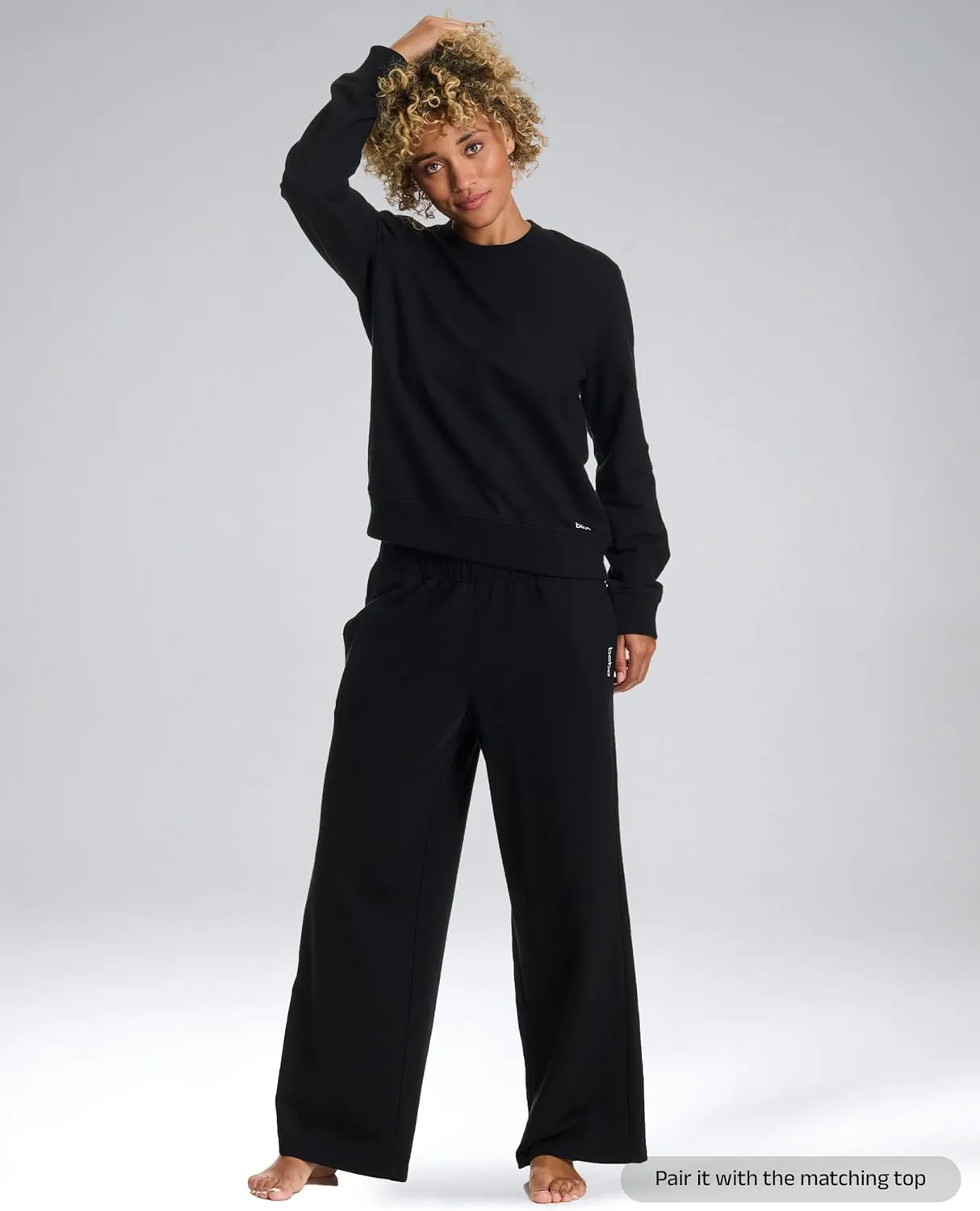 bebe Jogger or Wide Leg Sweatpants for Women, French Terry Baggy Sweatpants with Pockets, Womens Sweats