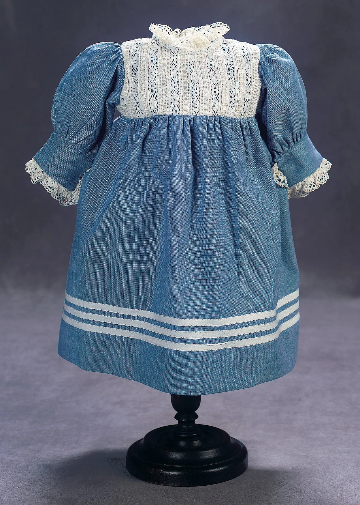 Blue Chambray With Lace Bodice