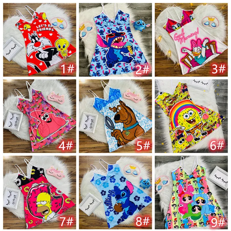 Cartoon print suspender dress（AY1566）