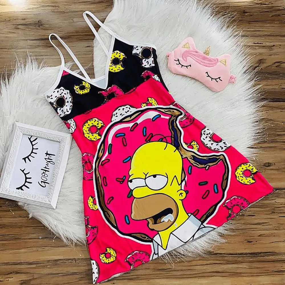 Cartoon print suspender dress（AY1566）