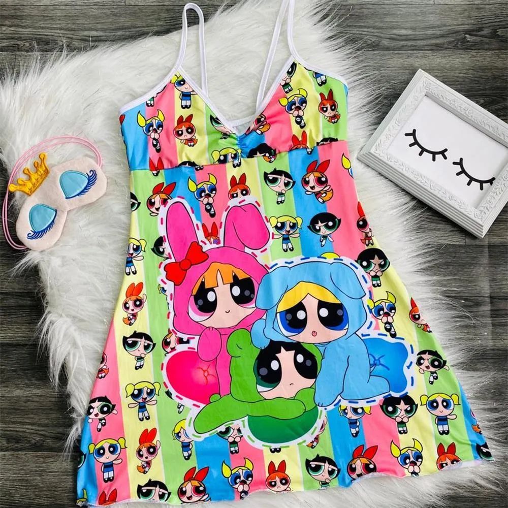 Cartoon print suspender dress（AY1566）