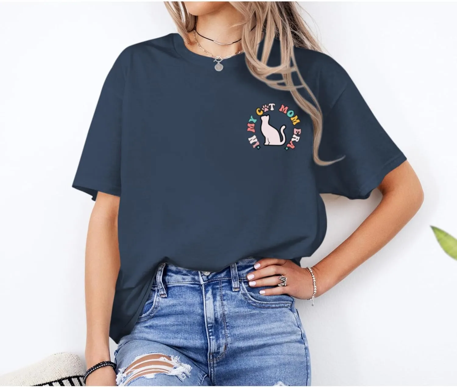 Cat Mama Shirts for Women in My Cat Mom Era T Shirt Funny Graphic Tees Cute Pet Lover Gift Casual Summer Tee Tops