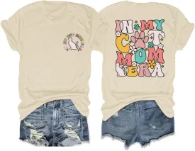 Cat Mama Shirts for Women in My Cat Mom Era T Shirt Funny Graphic Tees Cute Pet Lover Gift Casual Summer Tee Tops