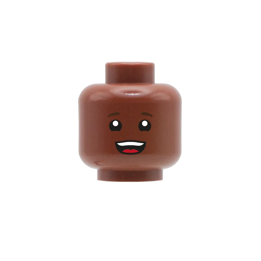 Child Head with Open Smile - Custom Printed Minifigure Head