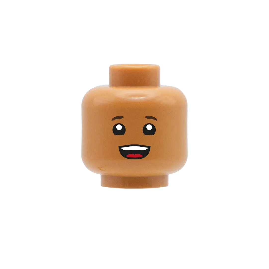 Child Head with Open Smile - Custom Printed Minifigure Head