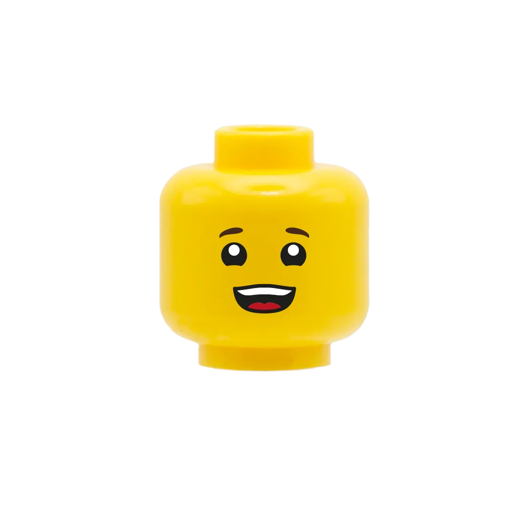 Child Head with Open Smile - Custom Printed Minifigure Head