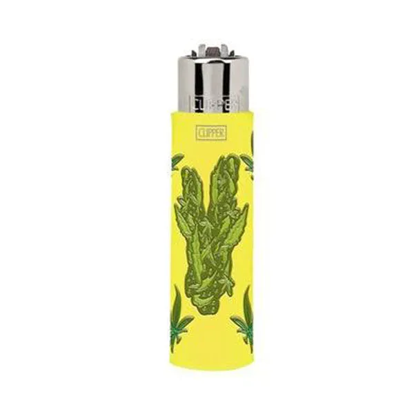 Clipper Lighter - Rubber 420 Cartoon Leaves