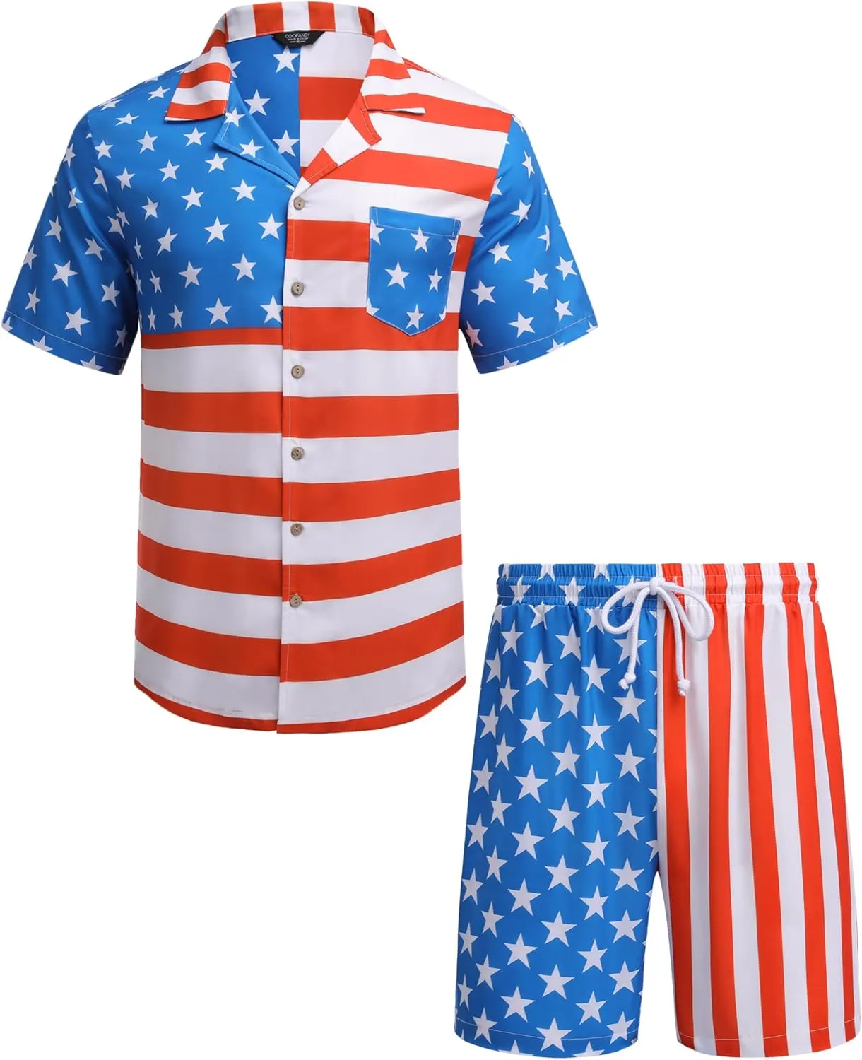 COOFANDY Mens Hawaiian Shirt and Shorts Set 2 Piece Vacation Outfits Floral Button Down Shirt