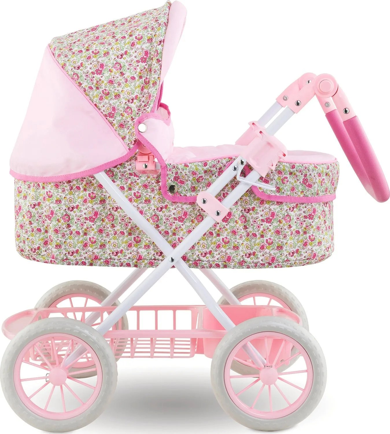 Corolle - Deluxe Floral Doll Carriage - Pram w/ Matching Tote