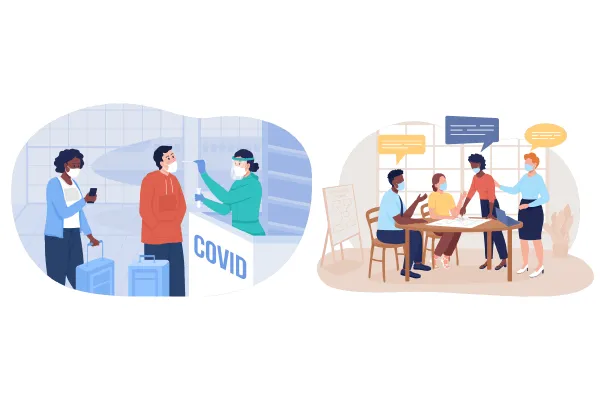 Covid precaution illustrations bundle