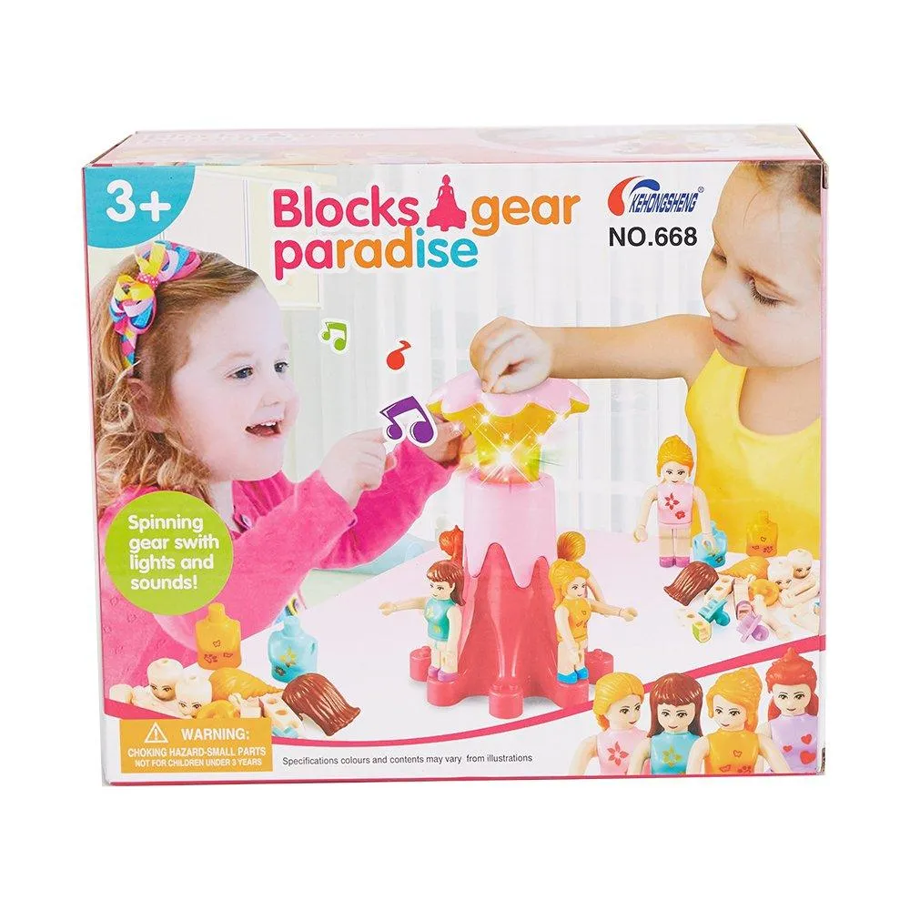 Electric Rotating Gear Heaven Learning Building Block Toy with Music and Lights