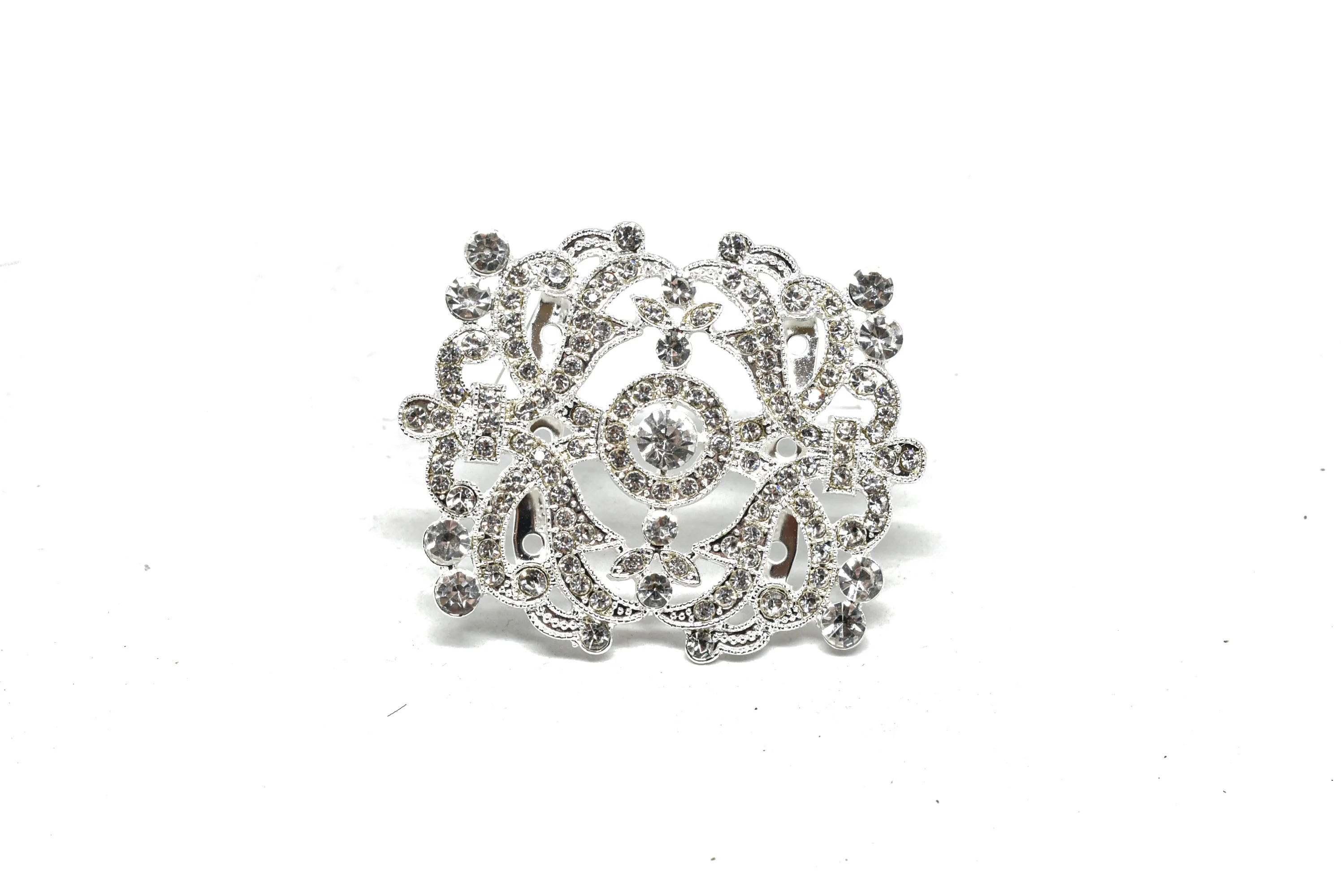Elegant Crystal Rhinestone Brooch 3" x 2.50" - 1 Piece