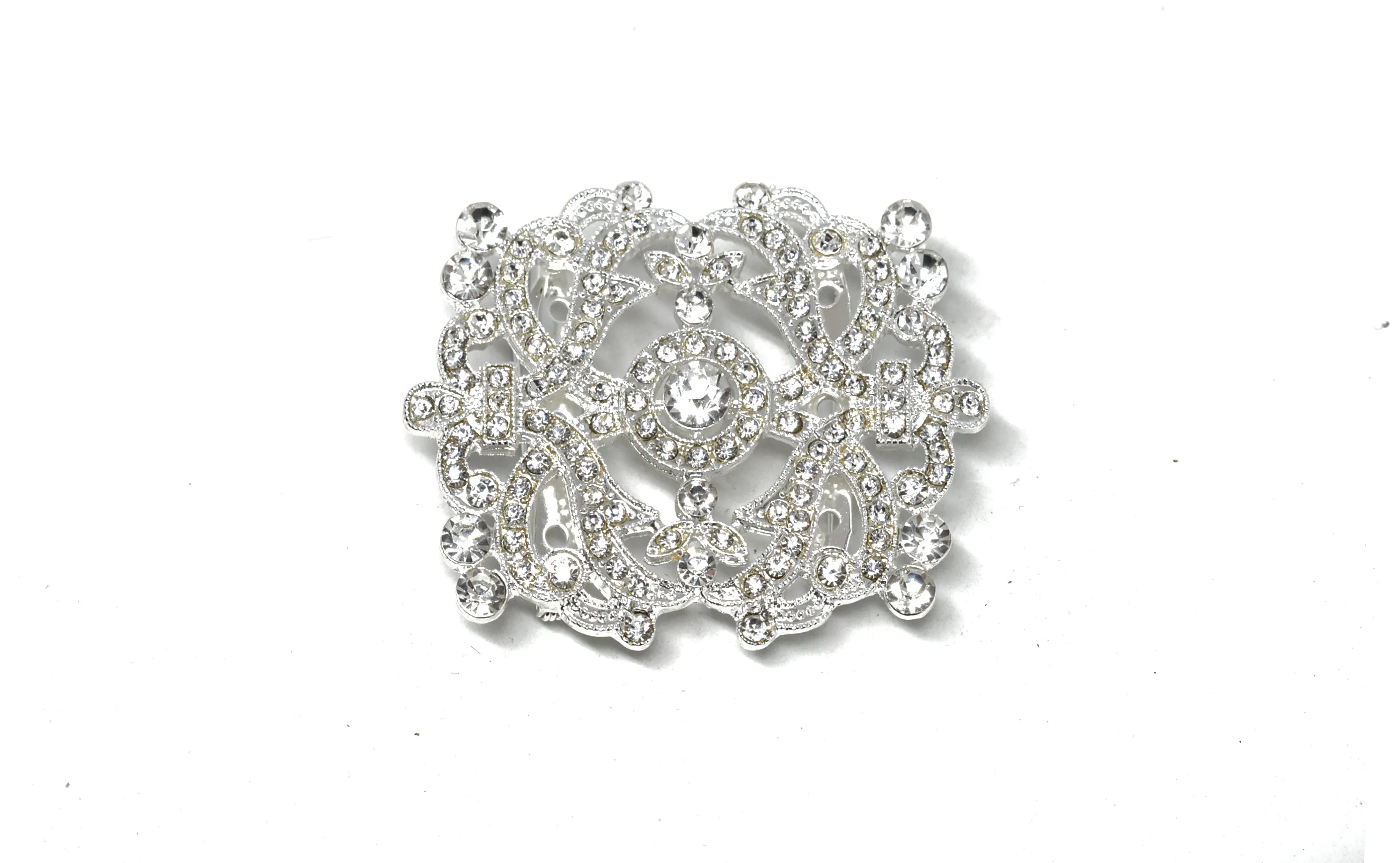 Elegant Crystal Rhinestone Brooch 3" x 2.50" - 1 Piece