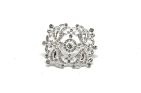 Elegant Crystal Rhinestone Brooch 3" x 2.50" - 1 Piece