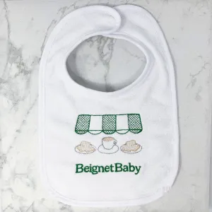 Embroidered Beignet Baby Bib