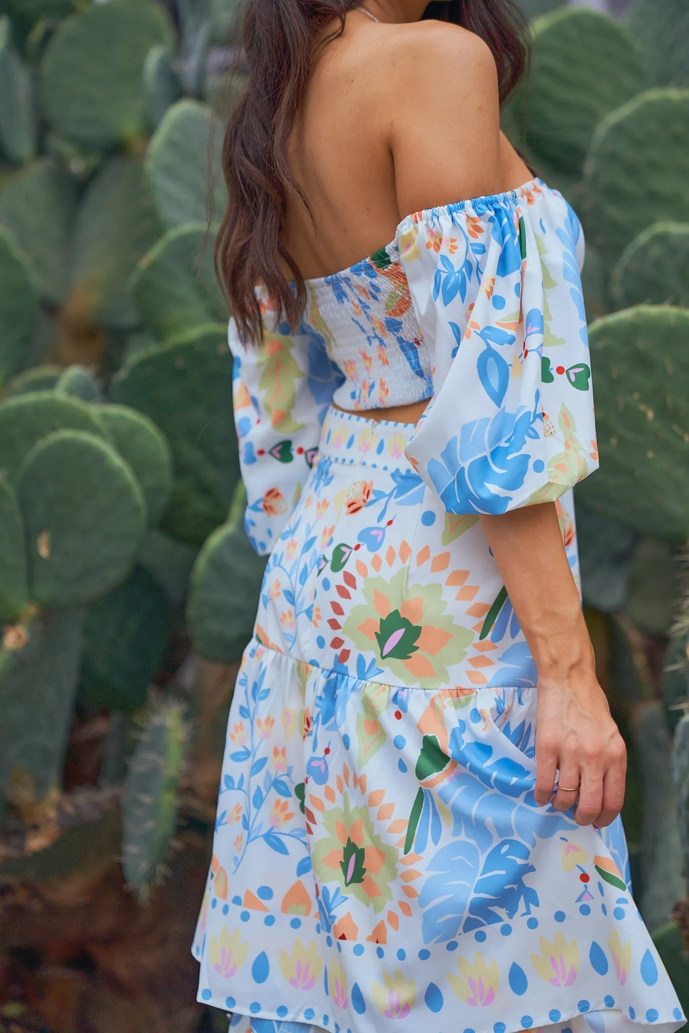 Floral Crop Top and Skirt