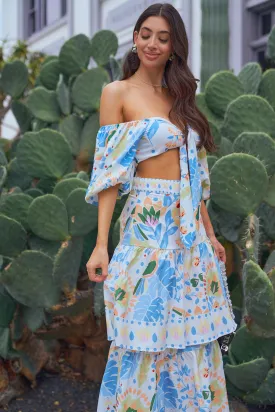 Floral Crop Top and Skirt