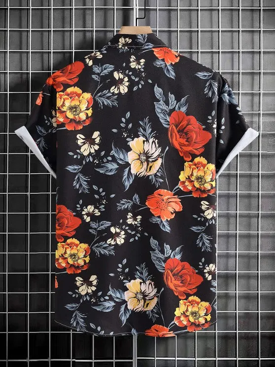 Floral Printed Shirt And Ripped Jeans