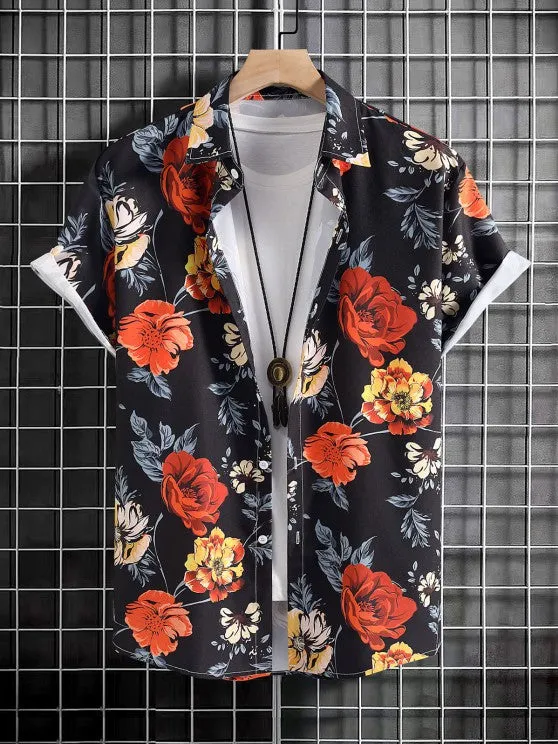 Floral Printed Shirt And Ripped Jeans