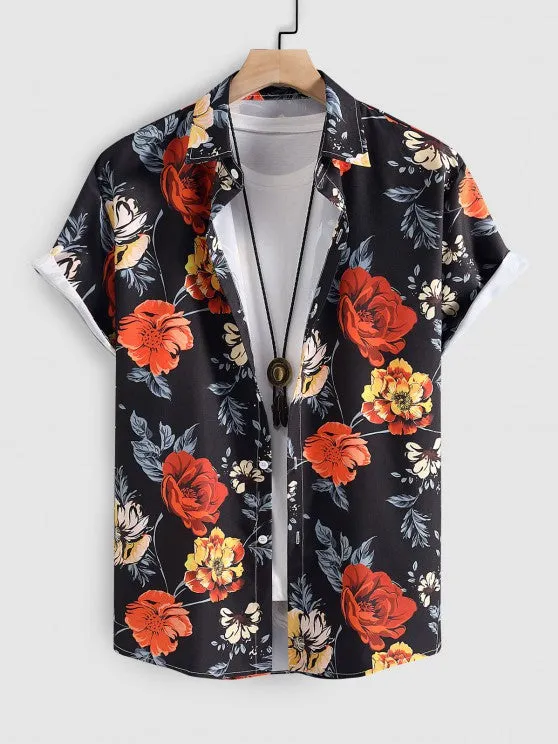 Floral Printed Shirt And Ripped Jeans