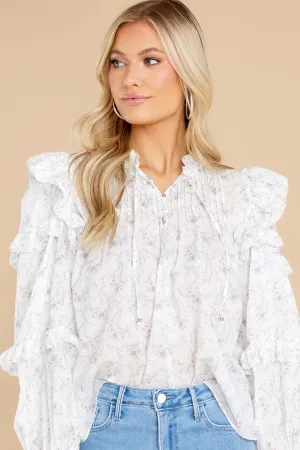 Flower Child White Floral Print Top