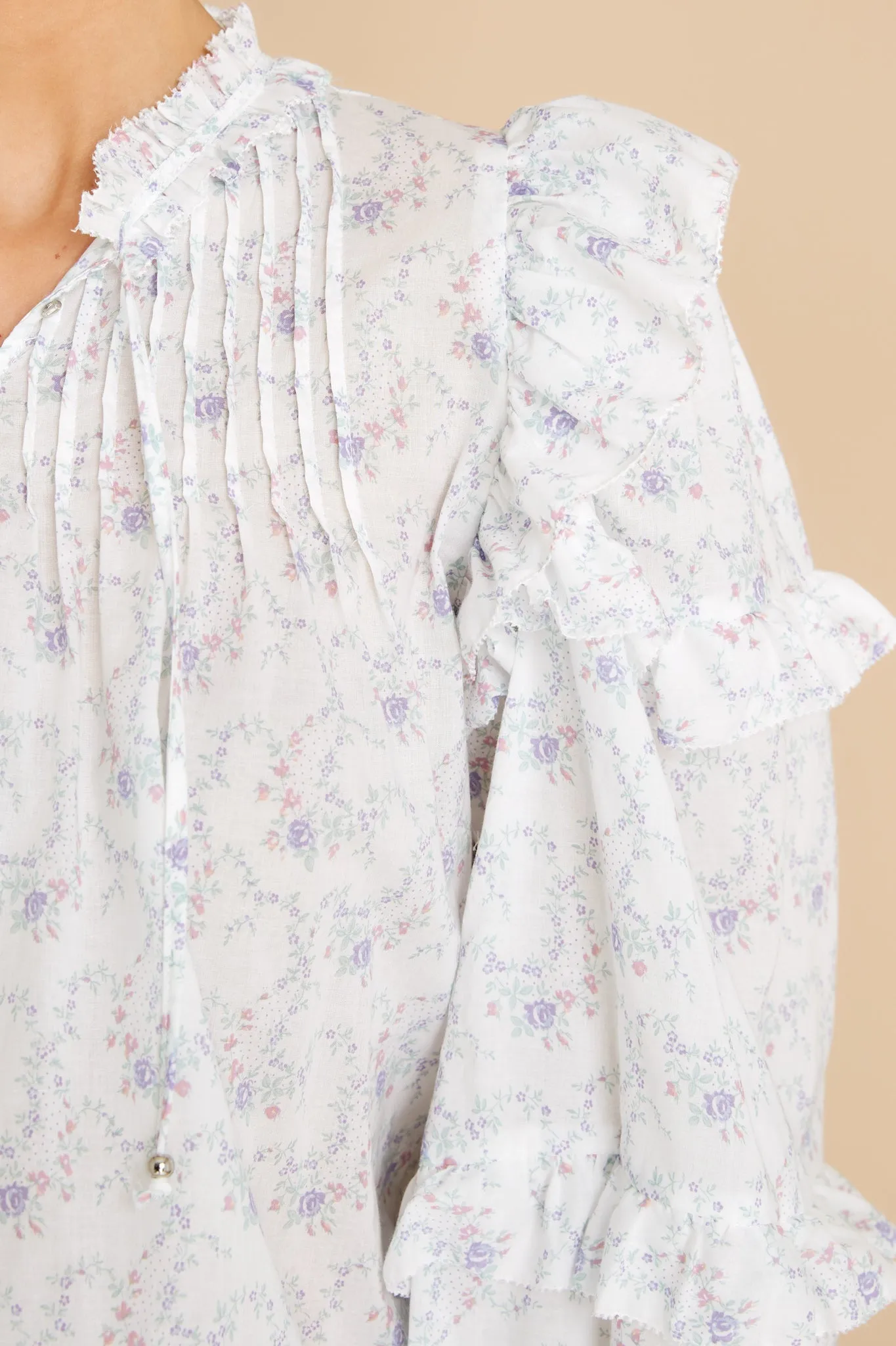 Flower Child White Floral Print Top