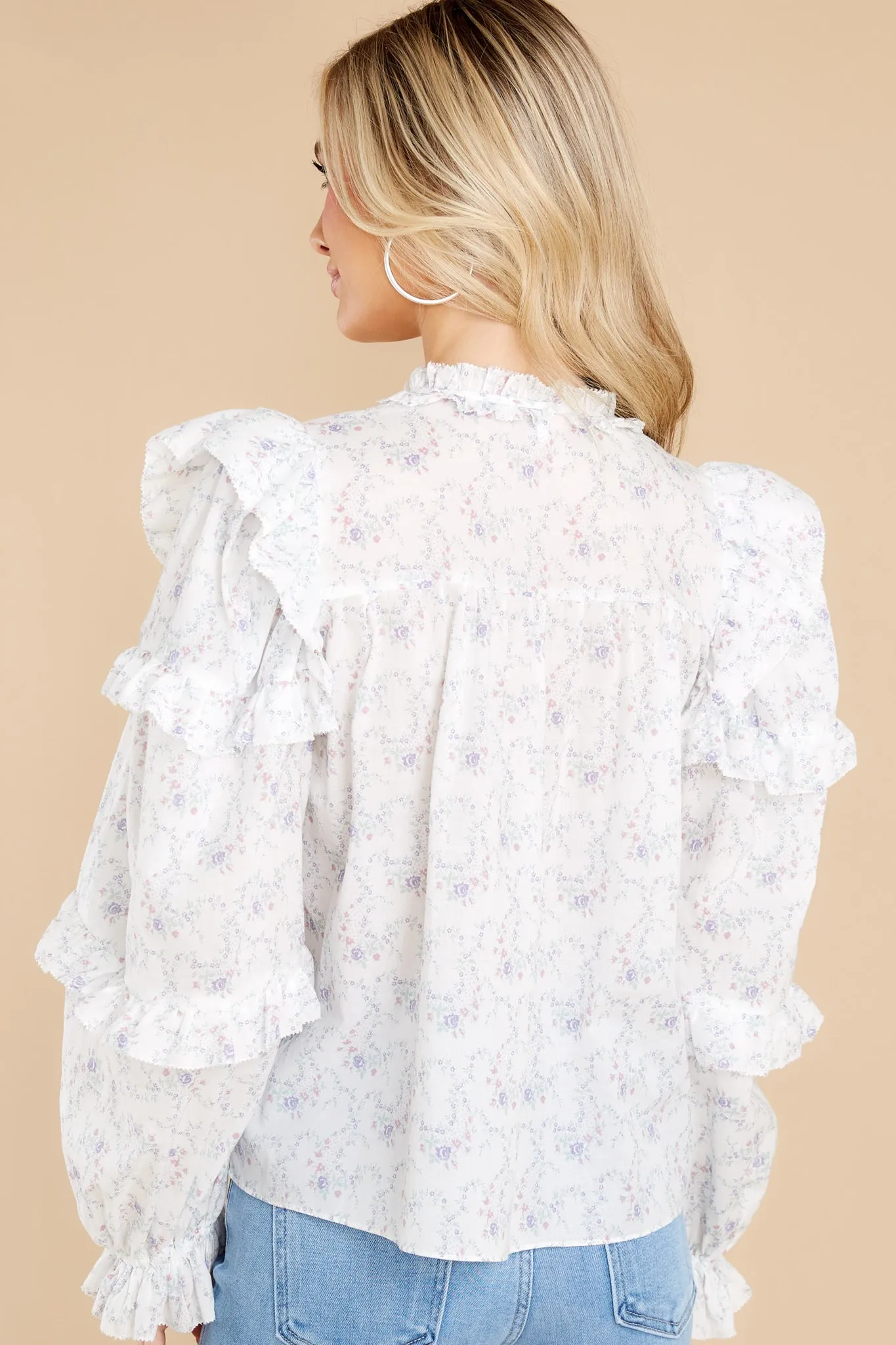 Flower Child White Floral Print Top