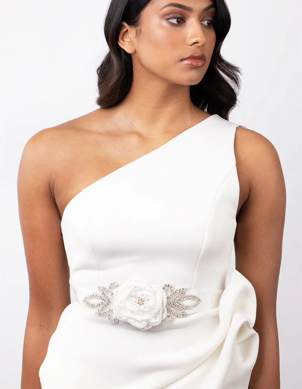 Flower Detail Sash with Diamantes