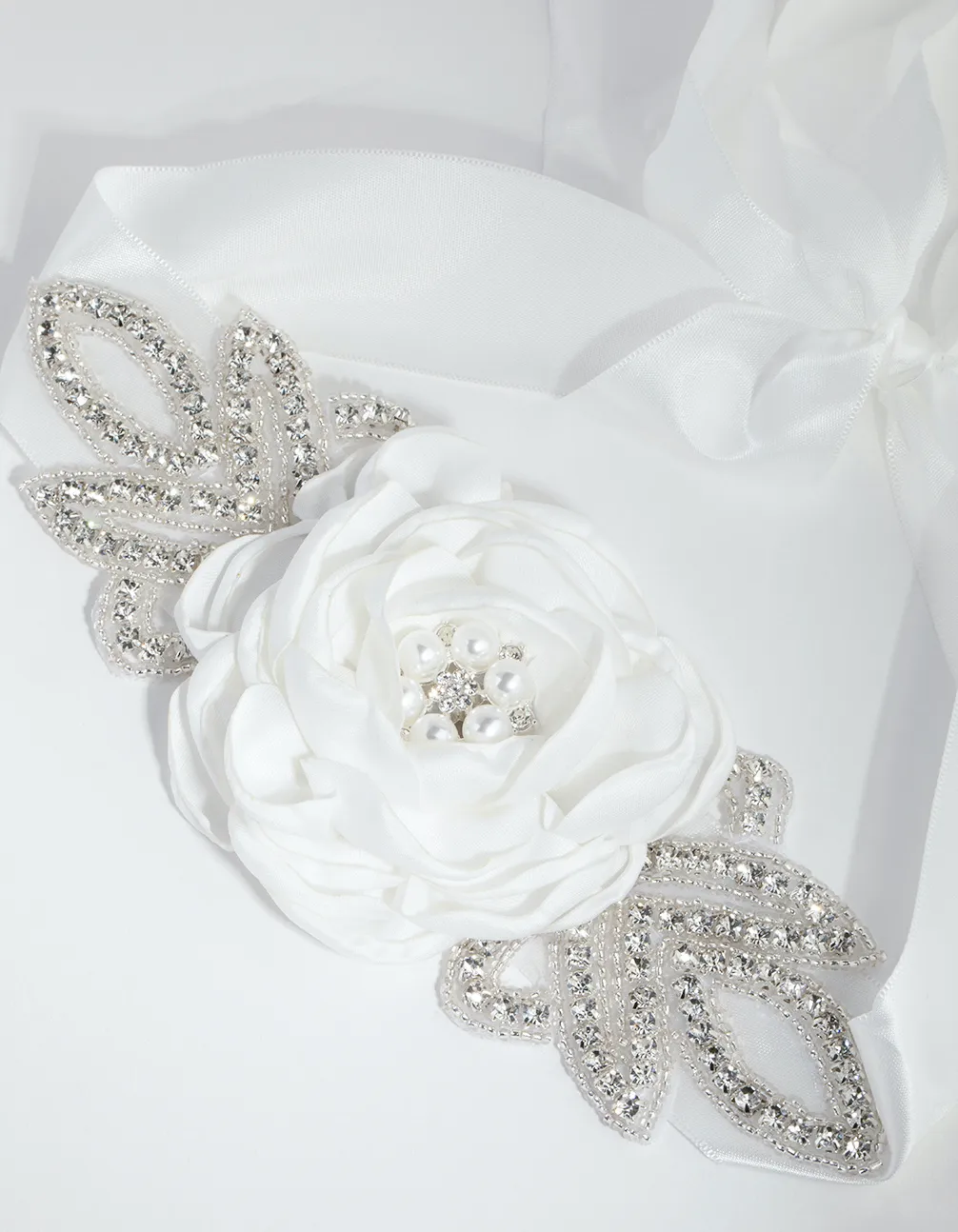 Flower Detail Sash with Diamantes