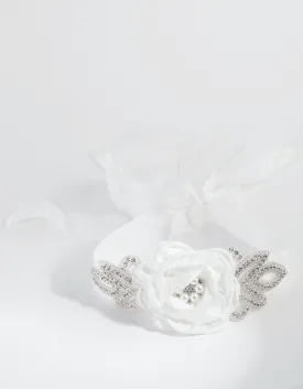 Flower Detail Sash with Diamantes