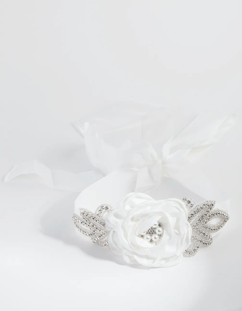 Flower Detail Sash with Diamantes