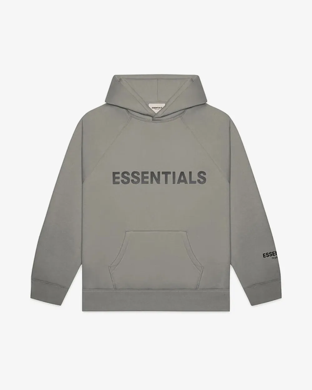 FOG ESSENTIALS SS20 SILICON APPLIQUE LOGO CEMENT HOODIE