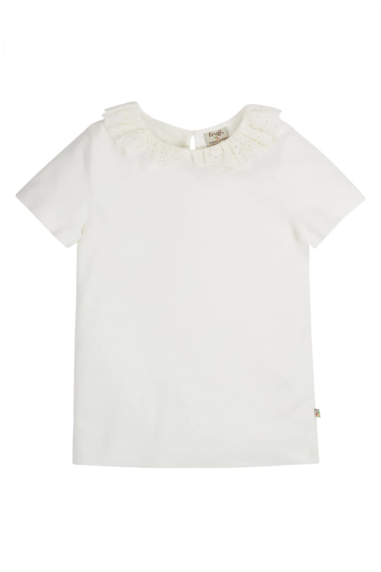 Frugi Ada Collar T-Shirt Soft White