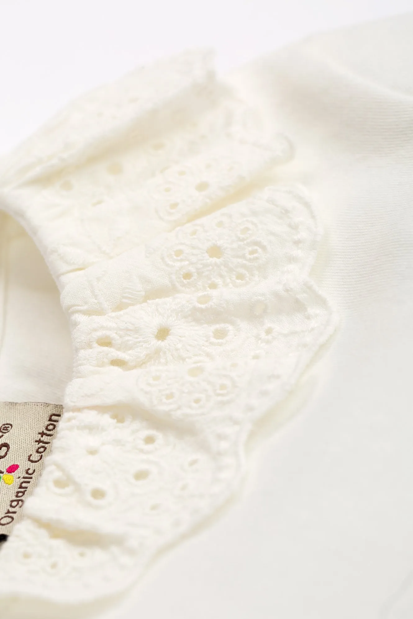 Frugi Ada Collar T-Shirt Soft White