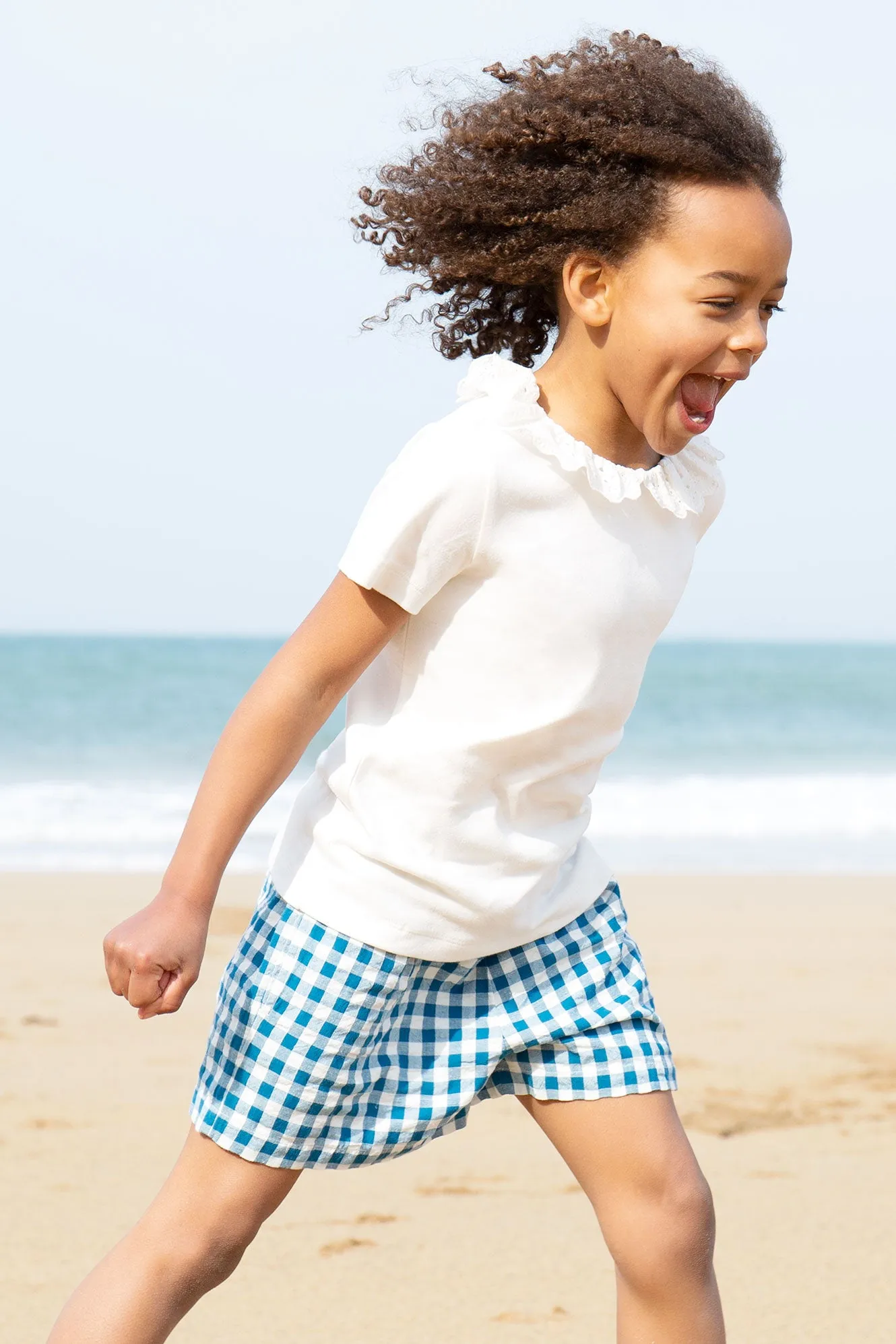 Frugi Ada Collar T-Shirt Soft White
