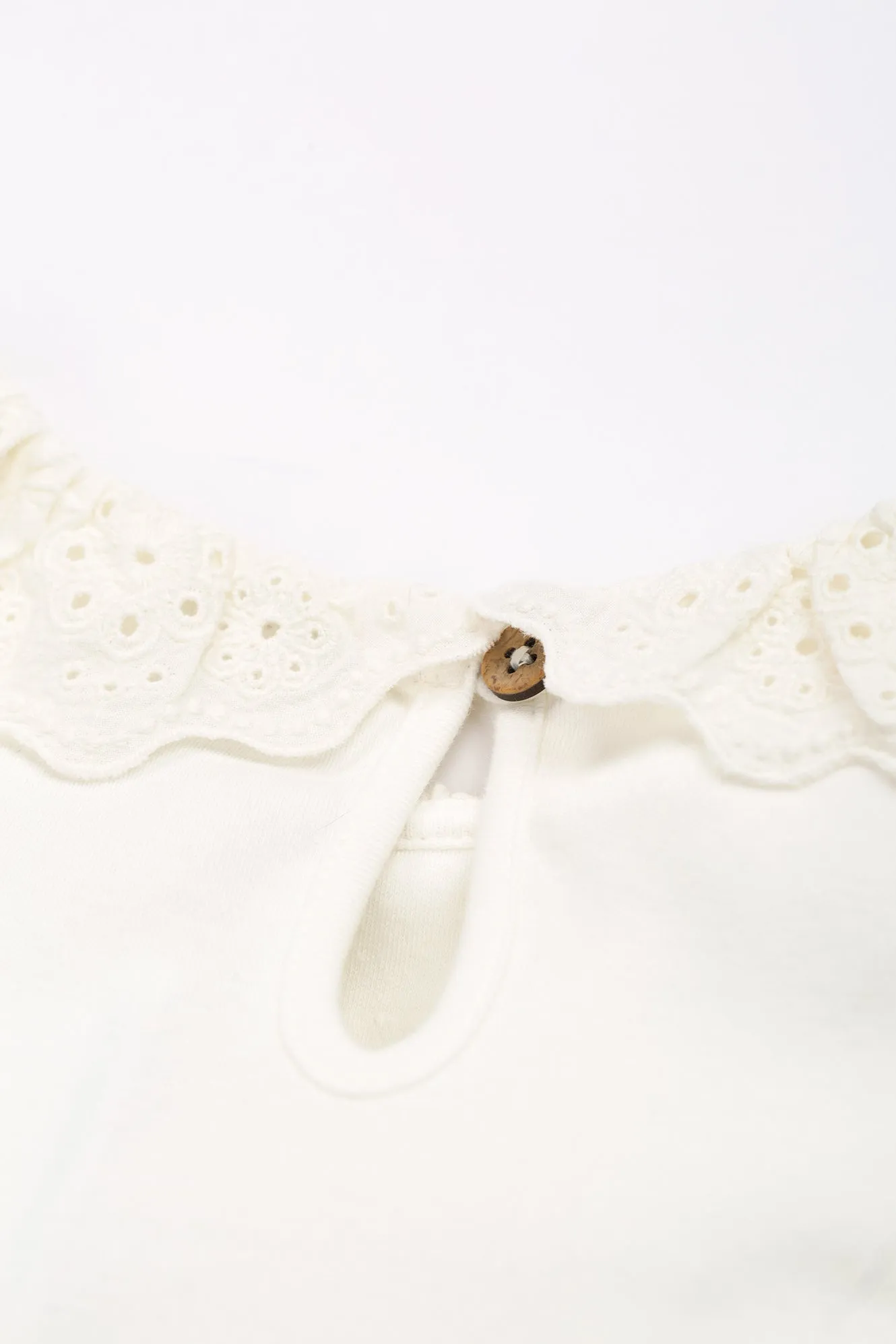 Frugi Ada Collar T-Shirt Soft White