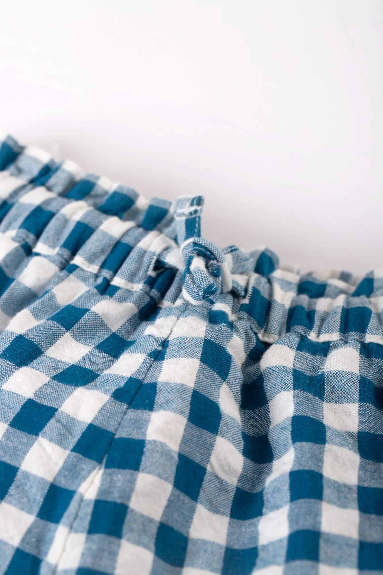 Frugi Catrina Shorts Deep Sea Check