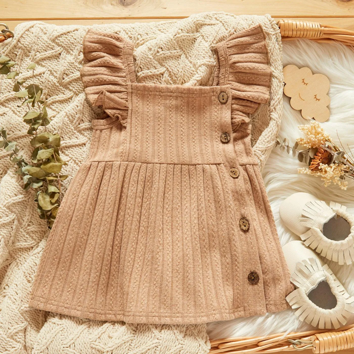 Girls' Braces Skirt Rib Stitching Thickening Sunken Stripe Jacquard
