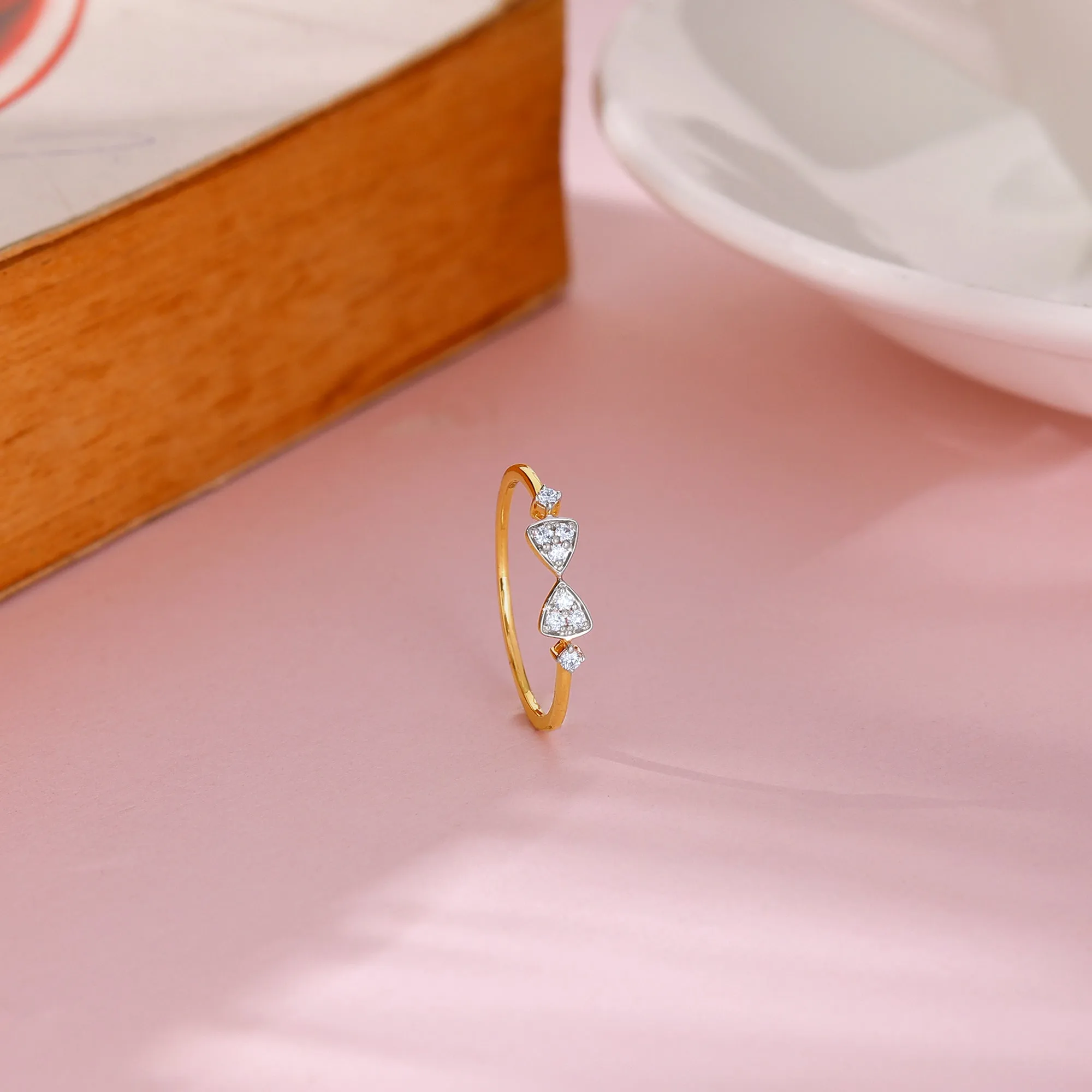 Gold Bow tie Diamond Ring