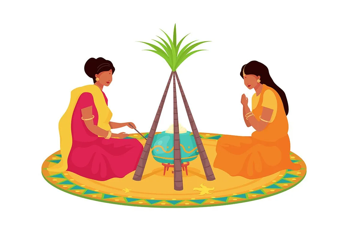 Indian festival vector character set