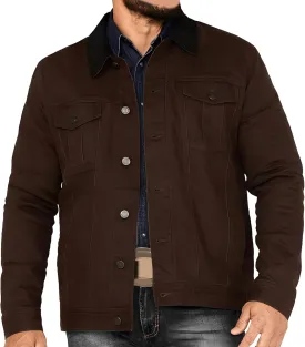 JEKE-DG Men's Solid Button Up Jeans Jacket Casual Trucker Spring Fall Denim Jacket Comfort Lapel Outdoor Jean Coat