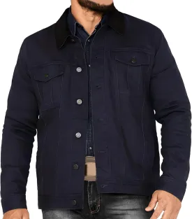 JEKE-DG Men's Solid Button Up Jeans Jacket Casual Trucker Spring Fall Denim Jacket Comfort Lapel Outdoor Jean Coat
