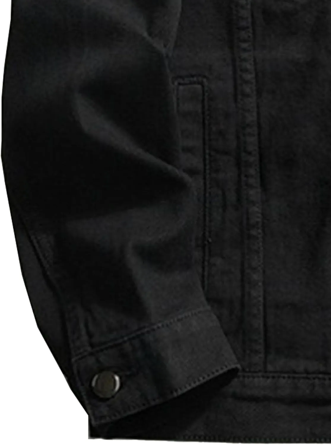 JEKE-DG Men's Stylish Loose Fit Casual Jeans Jacket Button Down Trucker Moto Denim Jacket Solid Lapel Comfort Jean Coat